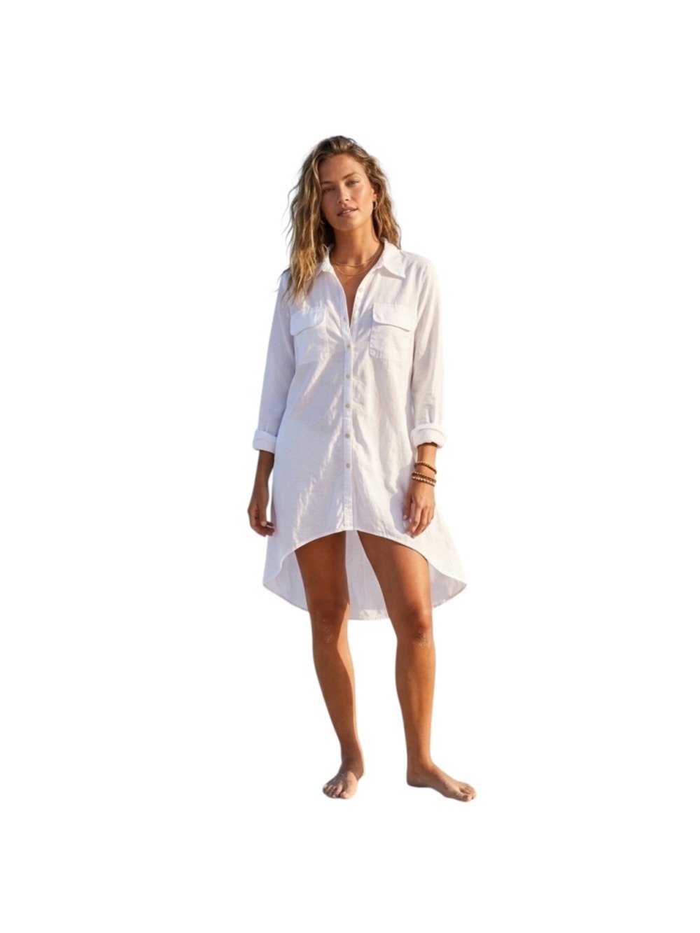 Cp Shades Shirt Dress Small White
